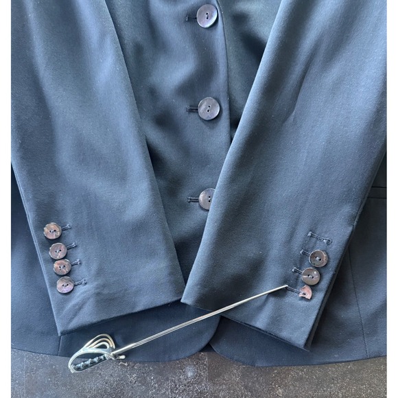 Chicos Size 2 L/12 Womens Black Blazer Jacket Lined Tailored Professional Career - Picture 6 of 11